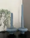 Set două lumânări decorative masă tip vază gri